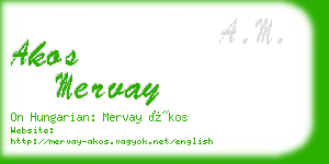 akos mervay business card